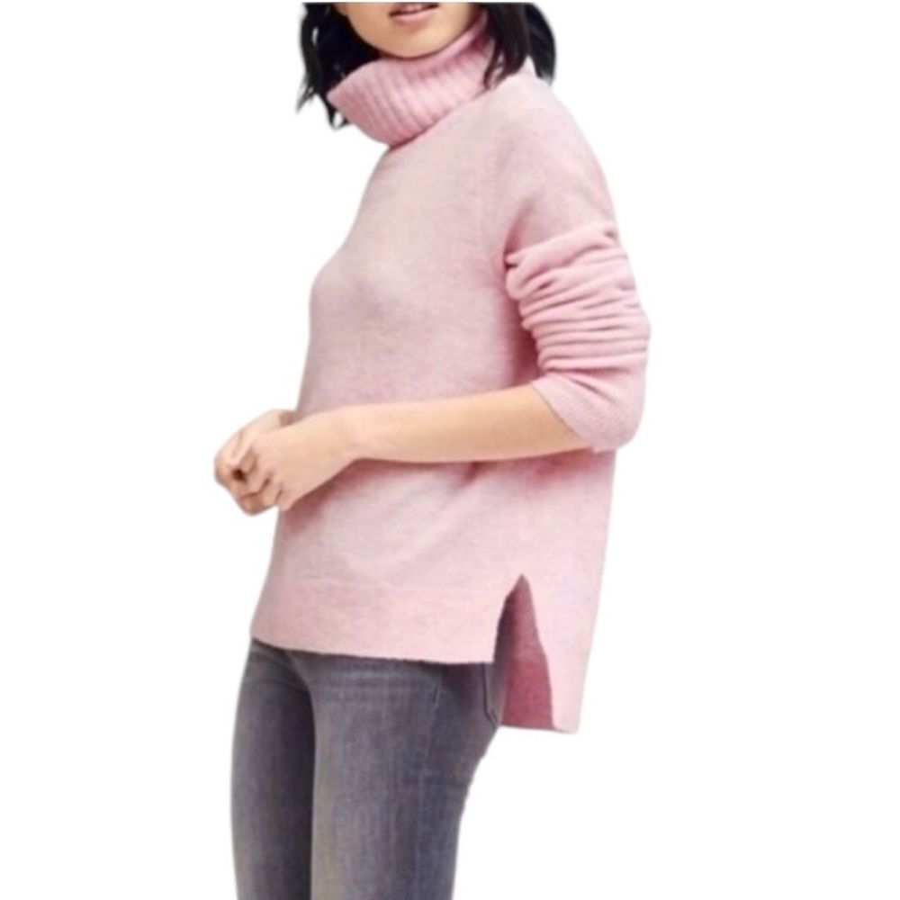 Banana Republic- Aire Merino Wool Alpaca Blend Turtleneck Bubblegum Pink- Size M
